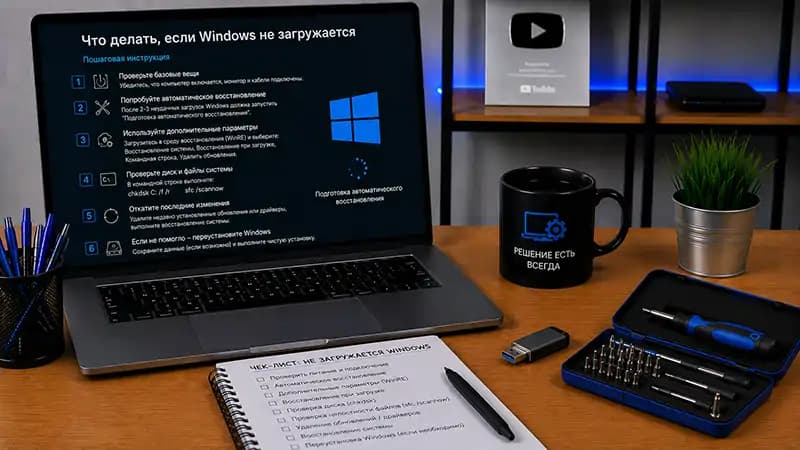 Что делать после сбоя питания, если Windows не загружается