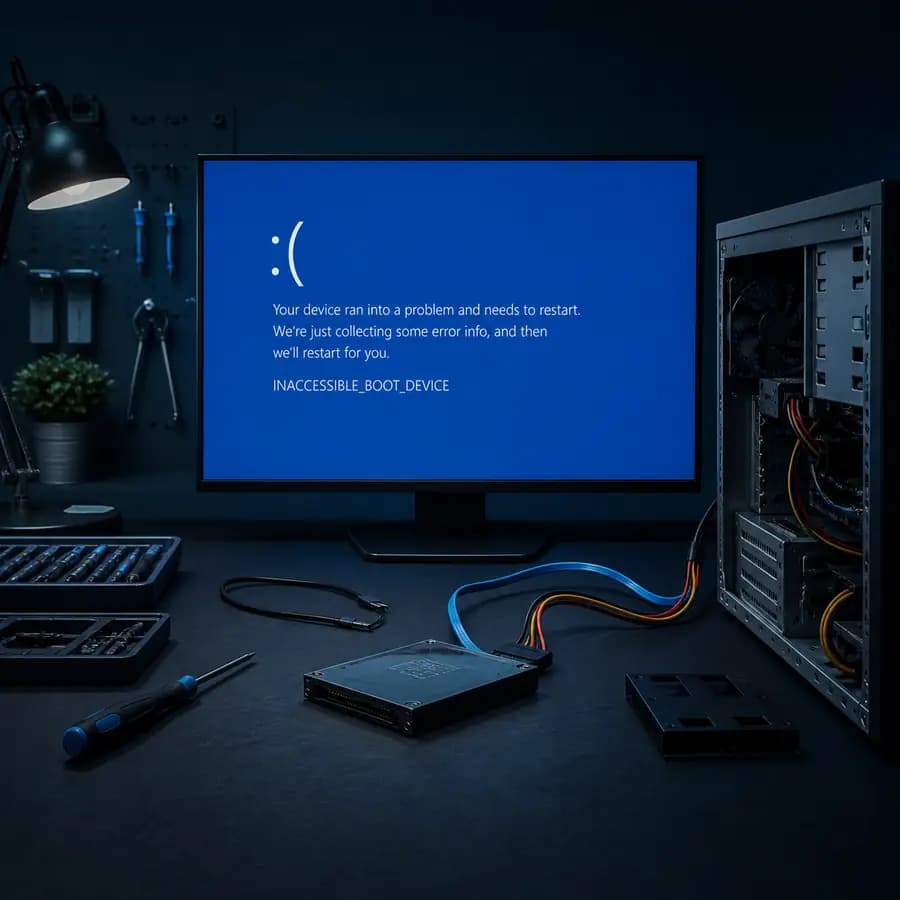 INACCESSIBLE BOOT DEVICE — ошибка доступа Windows к системному накопителю