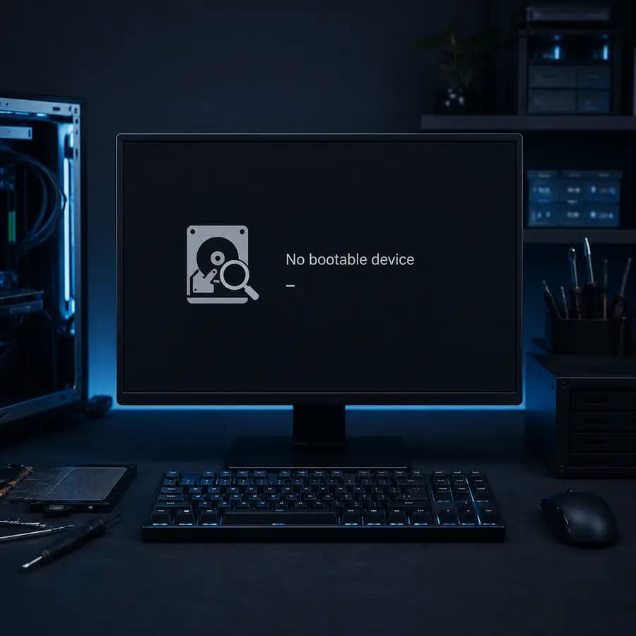 Ошибка No bootable device — компьютер не находит диск для загрузки системы
