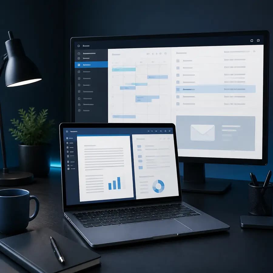 Настройка Microsoft Office и электронной почты — компьютер с документами