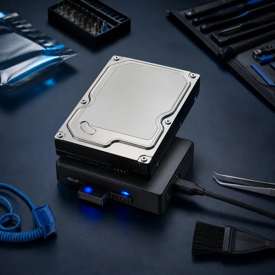 Восстановление данных с HDD — жёсткий диск на станции безопасного чтения