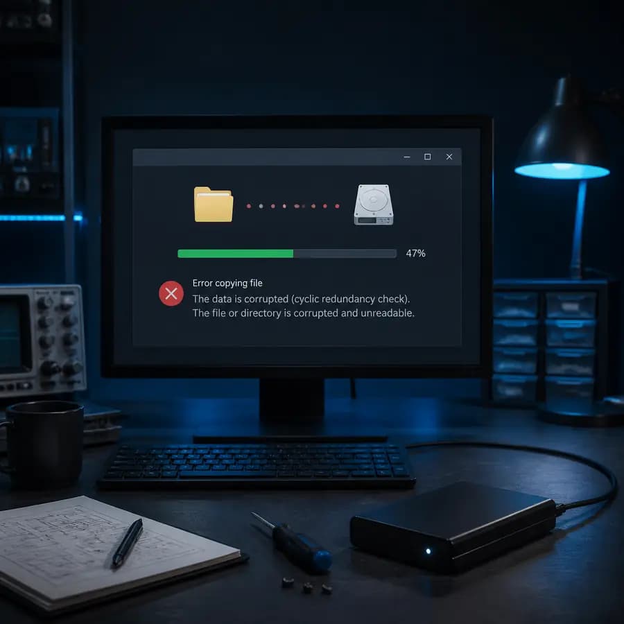 Файл не копируется с жёсткого диска — ошибка чтения HDD и сохранение данных
