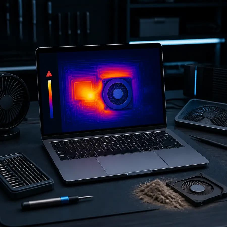 MacBook перегревается и шумит — диагностика температуры и системы охлаждения