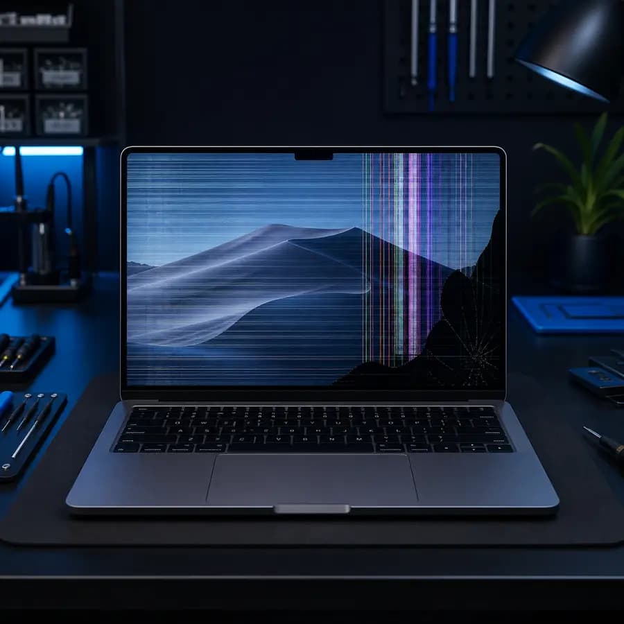 Проблемы с экраном MacBook — полосы и искажения изображения на дисплее ноутбука