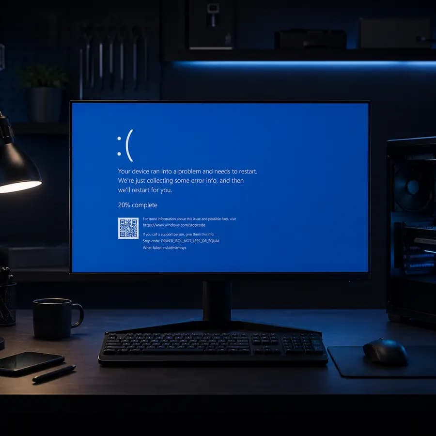 Синий экран Windows — критическая ошибка системы на мониторе компьютера