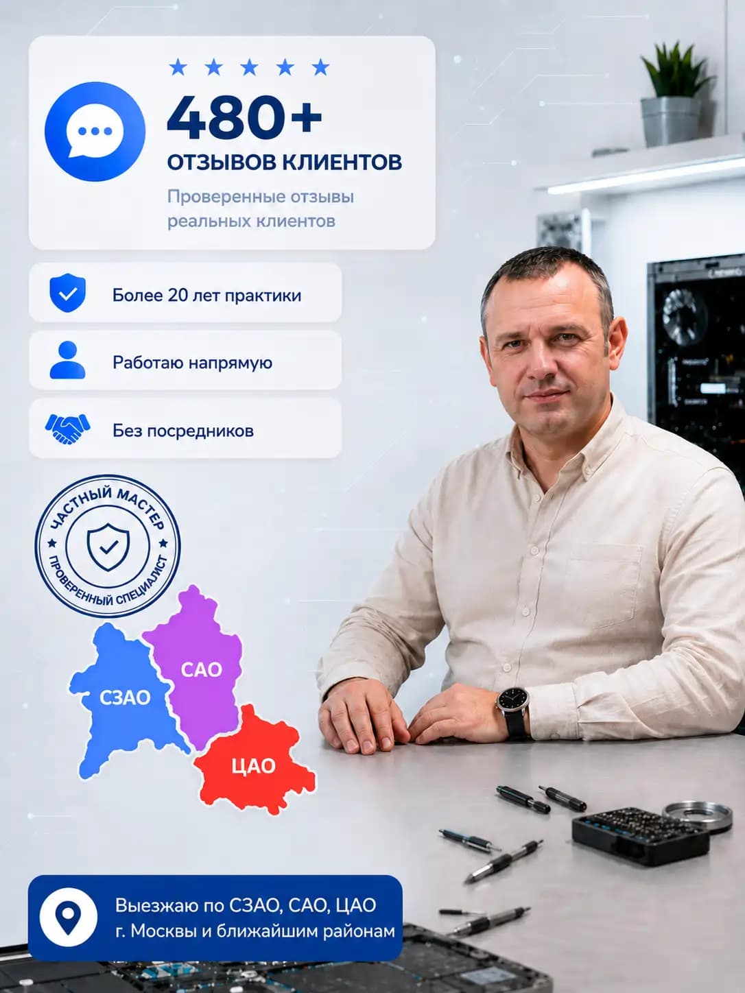 Анатолий, отзывы клиентов, опыт и география выезда